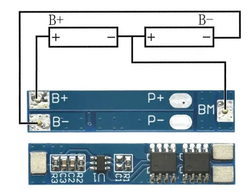 [BC-2S5A] Placa de Protección BMS 2S P/Batería de Litio 7.4 -8.4 V 5A  