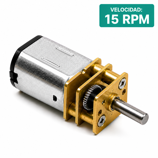 [N20-15RPM] Micro Motor con Reductor N20 para Robótica 6 VDC 15 RPM