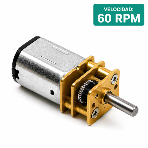 [N20-60RPM] Micro Motor con Reductor N20 para Robotica 6 VDC 60 RPM  