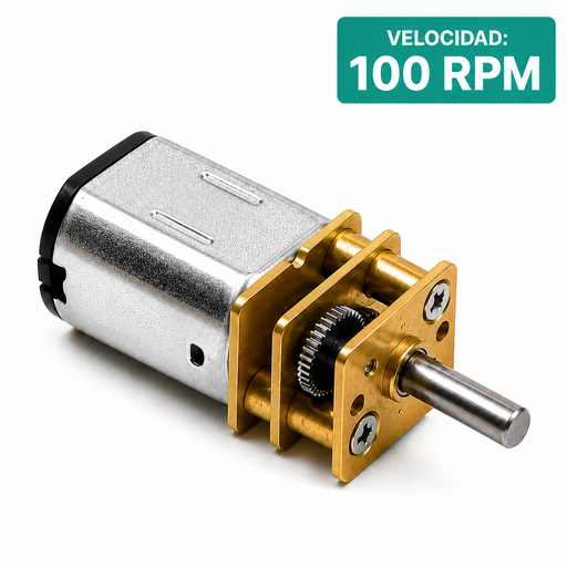 [N20-100RPM] Micro Motor con Reductor N20 para Robotica 6 VDC 100 RPM   
