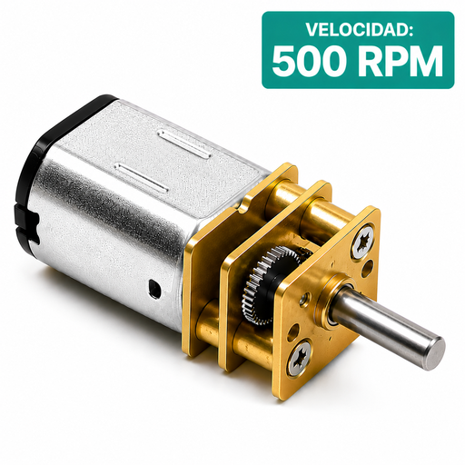 [N20-500RPM] Micro Motor con Reductor N20 para Robotica 6 VDC 500 RPM  