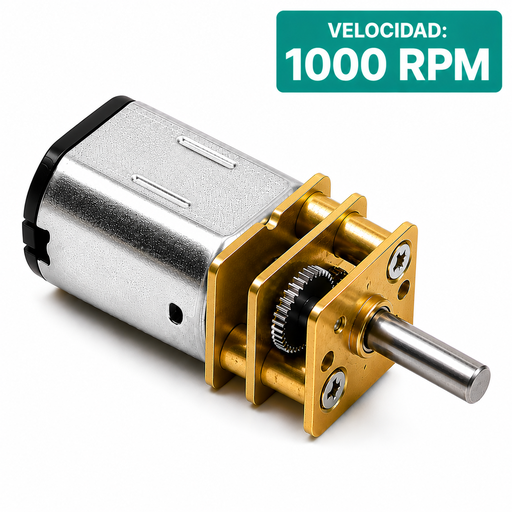 [N20-1000RPM] Micro Motor con Reductor N20 para Robotica 6 VDC 1000 RPM   