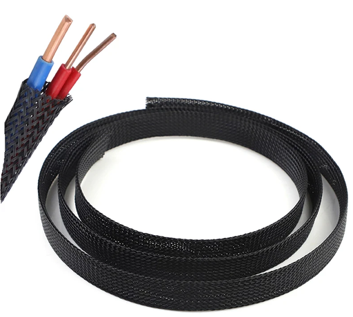 [PET-20MM] Funda Trenzada Expandible PET Funda Flexible Negra para Cables 20mm 