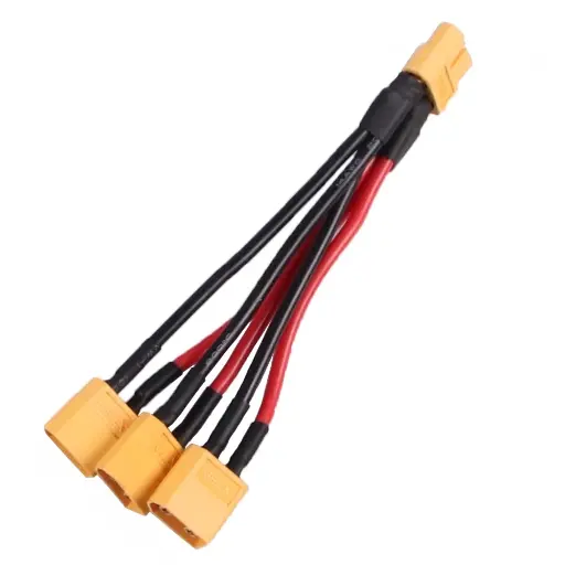 [XT60X3 Female] Conector XT60 Hembra/Macho – Cable Divisor 1 x 3 para Baterias 