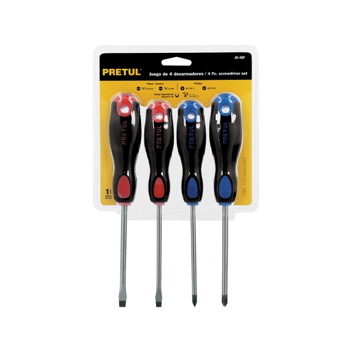 [JD-4BP] Juego de 4 Desarmadores Mango Confort Grip, Pretul 20218