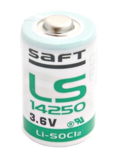 [LS-14250] Saft Batería de Litio LS-14250 1/2 AA de 3.6 V Sin Pines (no recargable)