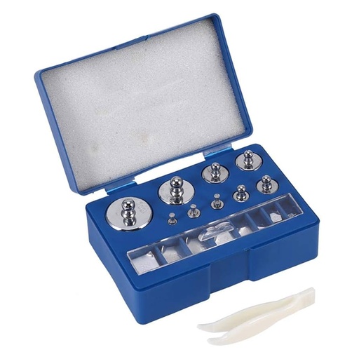 [PP-17] Pesas Patrón de Calibración Cromadas, 10mg a 100gr, con Estuche Protector Portátil