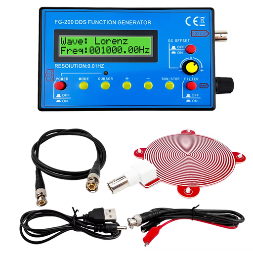 [FG-200 DDS] Generador de Señal con Contador de Frecuencia 0.01Hz a 500KHz Onda Senoidal, Cuadrada y Diente de Sierra