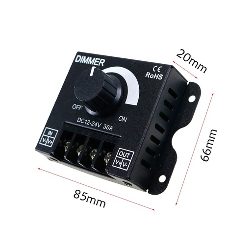 [SPC-1230] Controlador de Intensidad Lumínica LED Regulador para Luces de 12V y 24V 30A