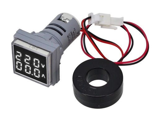 [AD16-22FVA] Voltímetro Amperímetro Digital AC 60-500V 0-100A, Medidor de Corriente y Voltaje con Transformador de Corriente