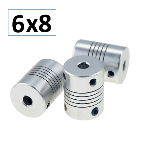 [D19L25-608] Acople Flexible de Aluminio de 6x8 D19 L25 