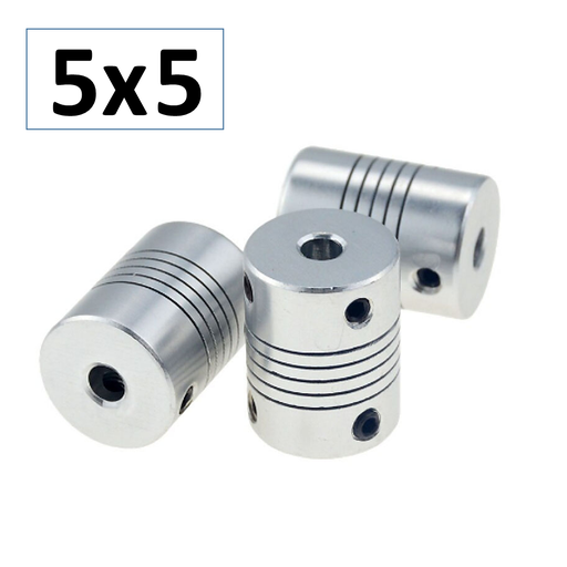 [D19L25-505] Acople Flexible de Aluminio de 5x5 D19 L25