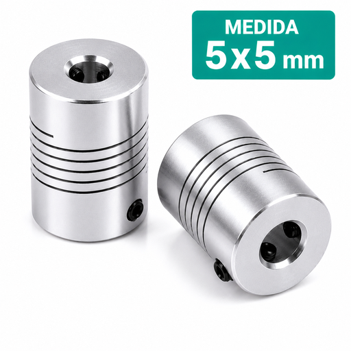 [D19L25-505] Acople Flexible de Aluminio de 5x5 D19 L25