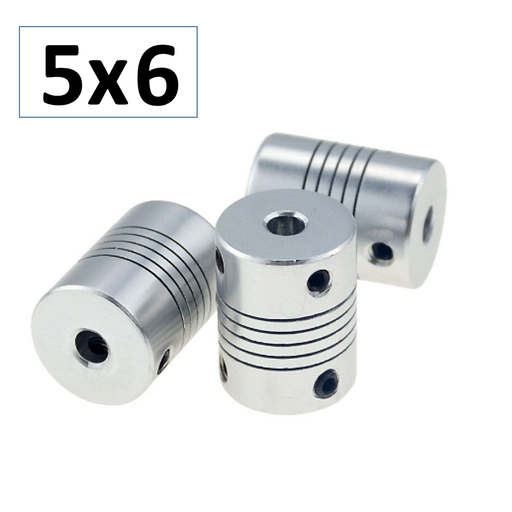 [D19L25-506] Acople Flexible de Aluminio de 5x6 D19 L25 