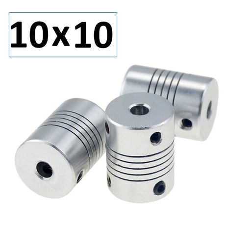 [D19L25-1010] Acople Flexible de Aluminio de 10x10 D19 L25 