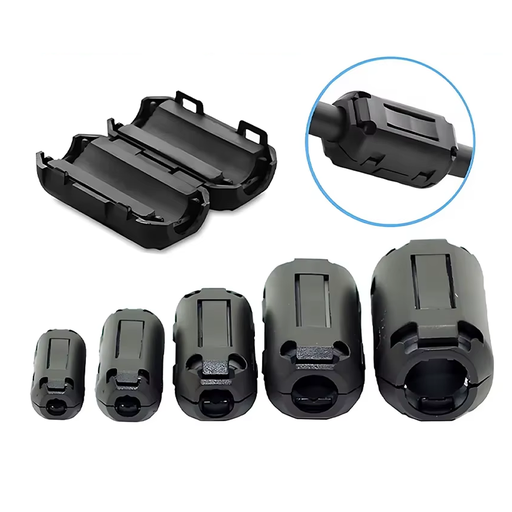 Nucleo de Ferrita Toroidal Clip-On – Filtro EMI/RFI para Cable USB, Video y Alimentación