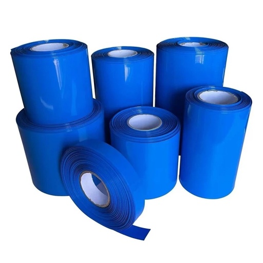[TRAS-130] Tubo Termoretráctil Azul PVC 130 mm para Baterías 18650 – 1 Metro