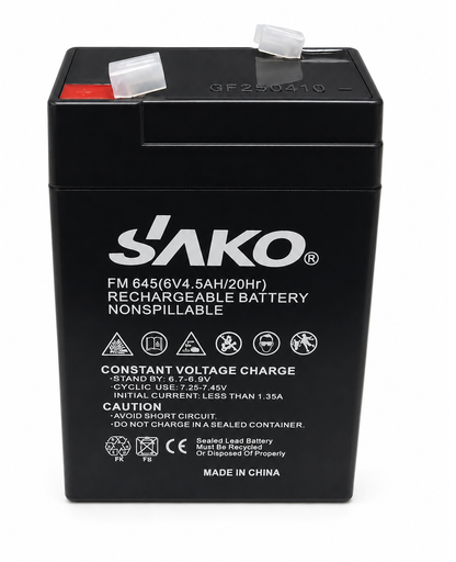 [FM645] Batería 6V 4.5Ah SAKO Recargable Sellada FM645