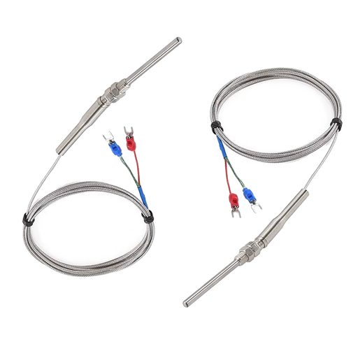 [THJ-2003] Termocupla Tipo J Bulbo 5mm x 200mm con Cable de 3 Metros 400°C Sensor de Temperatura M8 