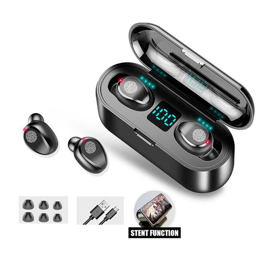 [F9] Audifonos Bluetooth F9 5-C TWS Power Bank 2000 mAh