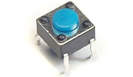 [T-6X6-4H5-AZ] Tact Switch Normalmente Abierto de 4 Pines 6 x 6 x 4.5 mm de Alto Push Button Miniatura Azul