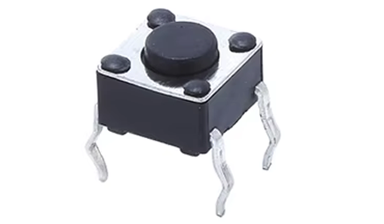 [T-6X6-4H5-NE] Tact Switch Normalmente Abierto de 4 Pines 6 x 6 x 4.5 mm de Alto Push Button Miniatura Negro