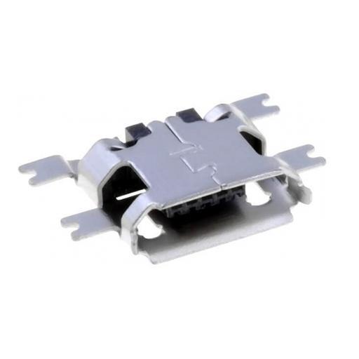 [USB5-UPCB-A] Conector Micro USB V8 SMD para Impreso con Aletas