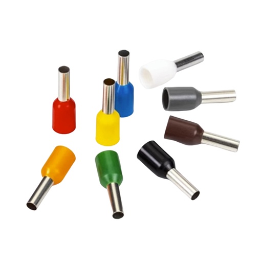 [E2508] Terminal Tubular E2508 Aislado 2.5mm² 14 AWG Marrón 100 Und 