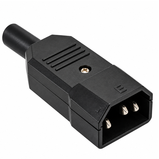 [C14-P] Conector de Corriente Macho IEC320 C14 Armable (10A, 250V) Enchufe UPS