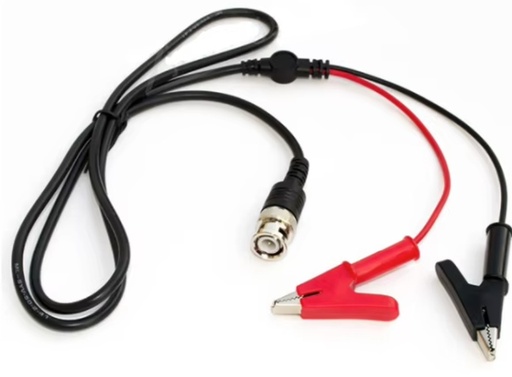 [P45BNC+] Cable con Conector Coaxial BNC a Cocodrilos para Generador de Funciones