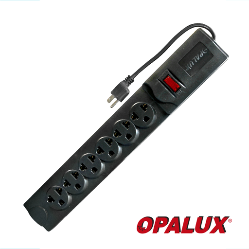 [14-515AB-3M] Supresor De Pico "Opalux" 3 Metros. 6 Tomas Universales C/Swicth