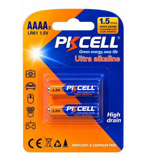 [LR61-PK-AAAA] Pilas Alcalinas AAAA 1.5V LR61 PKCELL Ultra Alcalina (Blíster x2)