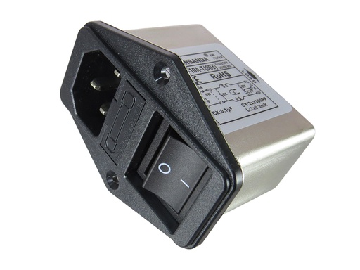 [CW2B-10A-T-003] Filtro EMI de Potencia CW2B-10A-T (003) Con Switch y Porta Fusible para 115V ~ 250VAC