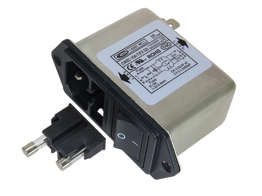 [CW2C-10A-T(F2 02)] Filtro EMI de Potencia FN282-6-06 Con Switch y Porta Fusible para 115V ~ 250VAC