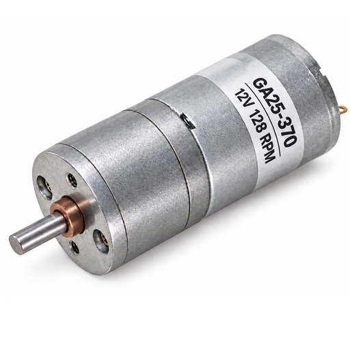 [GA25-12V-128] Motor de CC con Engranajes GA25-370 de 12 voltios CC y Alto Par, 128 RPM
