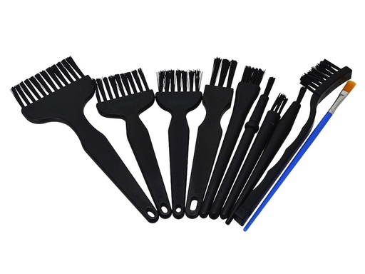 Set de 10 Brochas o Cepillos Antiestáticos de Nylon ESD para Limpieza de Tarjetas Electronicas 