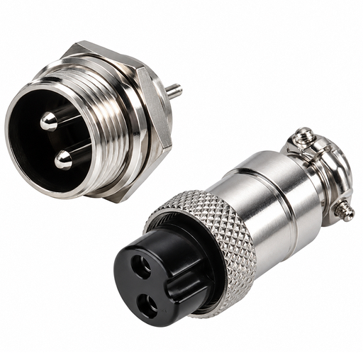 [GX16-2PCH] Conector 2 Pin Circular Rosca 16mm Macho + Hembra