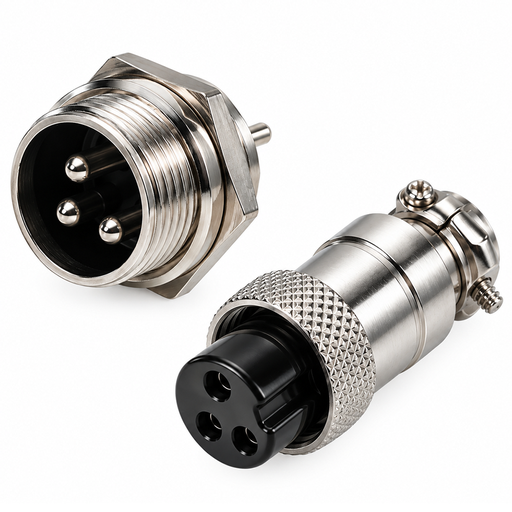 [GX16-3PCH] Conector 3 Pin Circular Rosca 16mm Macho + Hembra