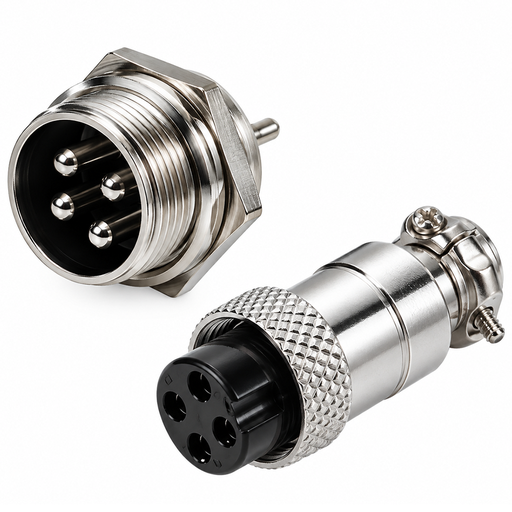 [GX16-4PCH] Conector 4 Pin Circular Rosca 16mm Macho + Hembra