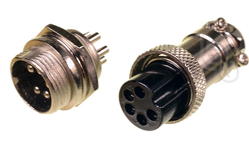 [GX16-5PCH] Conector 5 Pin Circular Rosca 16mm Macho + Hembra