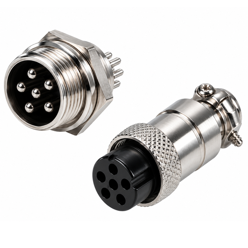 [GX16-6PCH] Conector 6 Pin Circular Rosca 16mm Macho + Hembra
