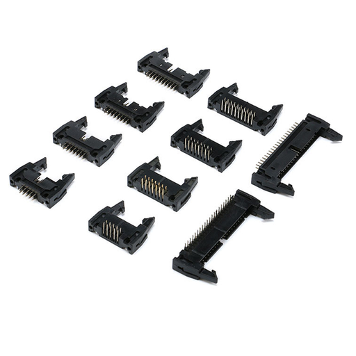 [H14RAS-90           ] Header Ángulo Macho C./Seguro DC2-14P 2X7  2.54m