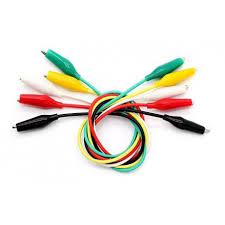 [QK-3020A] Cocodrilos Pequeños con Cables Pre Armados de 50 cm Set de 10