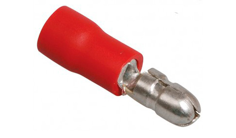 [MPD1.25-156] Terminal Macho Pre aislado tipo Bala AWG 22-16 Rojo