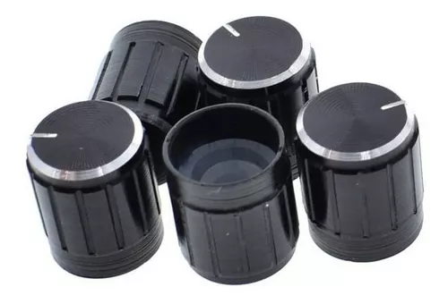 [PER-10B             ] Perilla P./Potenciometro,Negra Aluminio
